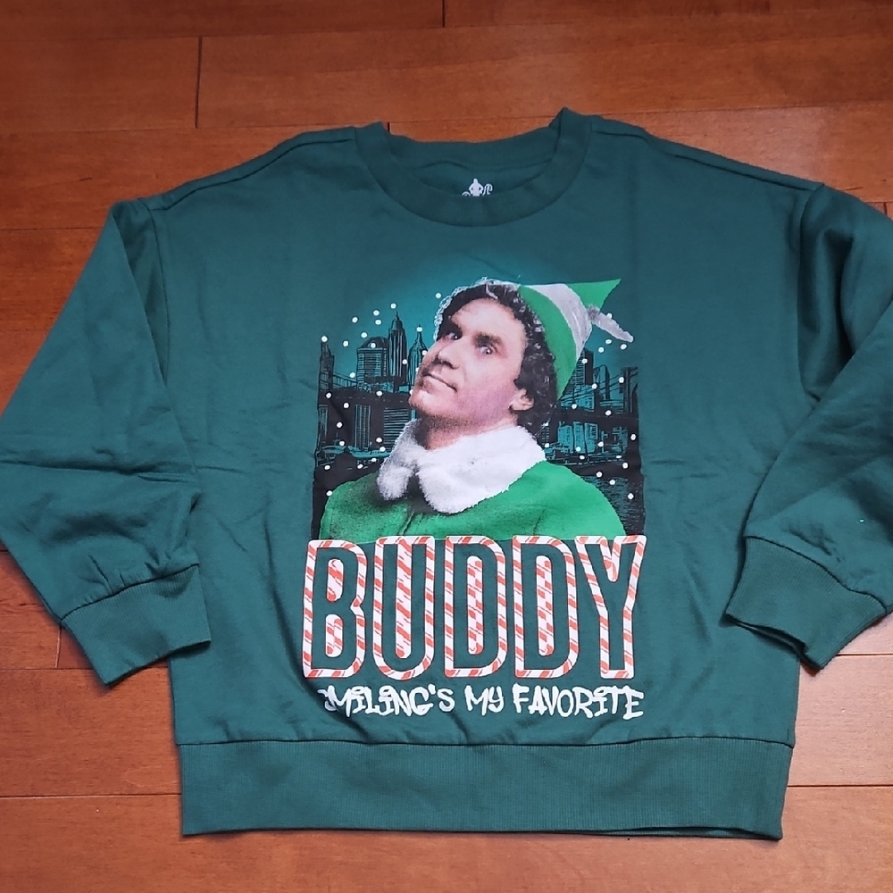 Nwt ELF Buddy Graphic Crewneck Sweater - Teal